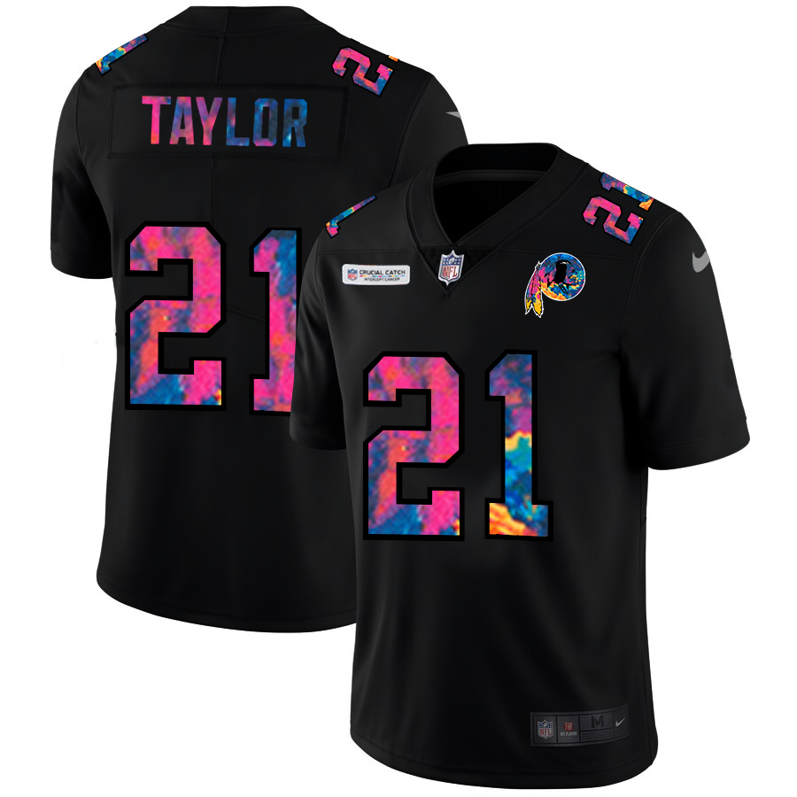 NFL Washington Redskins #21 Sean Taylor Men Nike MultiColor Black 2020 Crucial Catch Vapor Untouchable Limited Jersey->new england patriots->NFL Jersey